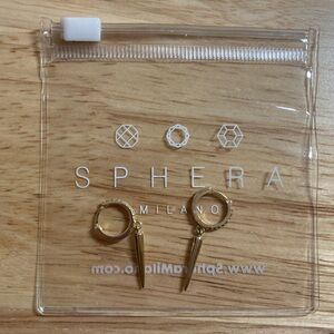 Sphera Milano 18K Yellow Gold Plated Sterling Silver Pave Huggie Spikes